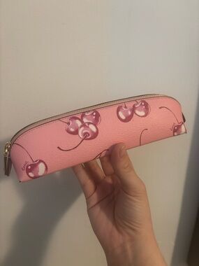 Coach Pink Cherry Print Zip Case